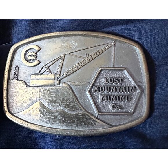 Lost Mountain Mining Co. Solid Brass Belt Buckle - Picture 1 of 5
